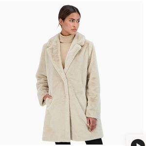 Furry Beige Zara Coat NWOT